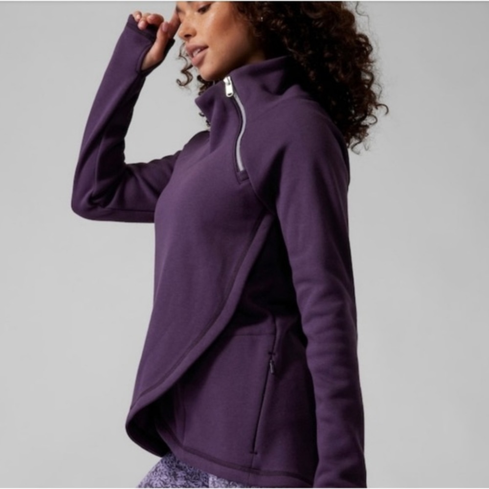 Athleta Cozy Karma Asym Pullover Violet Large